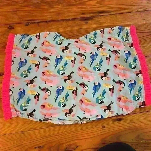 Cat & Jack Girls Toddler Toucans Tropical Birds Cover Up Turquoise 12 months - Picture 4 of 4